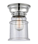 Canton Flush Mount shown in the Polished Chrome finish with a Seedy shade