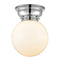 Beacon Flush Mount shown in the Polished Chrome finish with a Matte White shade