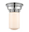 Dover Flush Mount shown in the Polished Chrome finish with a Matte White shade