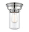 Dover Flush Mount shown in the Polished Chrome finish with a Clear shade