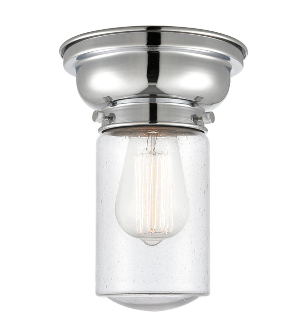 Dover Flush Mount shown in the Polished Chrome finish with a Seedy shade