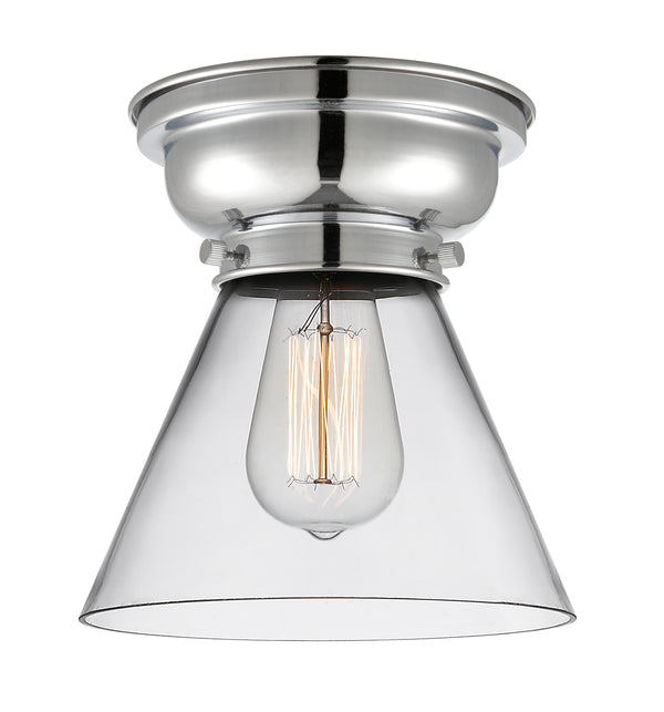 Cone Flush Mount shown in the Polished Chrome finish with a Clear shade