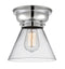 Cone Flush Mount shown in the Polished Chrome finish with a Clear shade