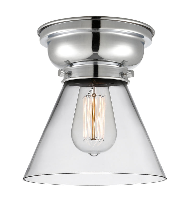 Cone Flush Mount shown in the Polished Chrome finish with a Clear shade