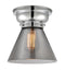 Cone Flush Mount shown in the Polished Chrome finish with a Plated Smoke shade