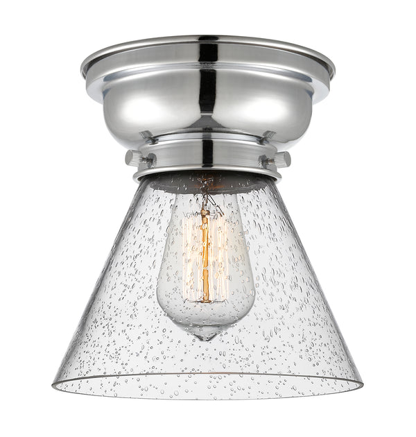 Cone Flush Mount shown in the Polished Chrome finish with a Seedy shade