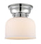 Bell Flush Mount shown in the Polished Chrome finish with a Matte White shade
