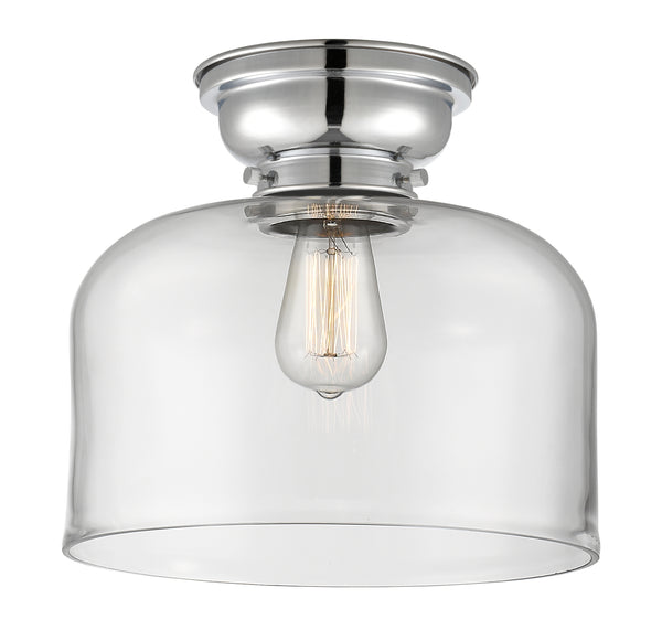 Bell Flush Mount shown in the Polished Chrome finish with a Clear shade