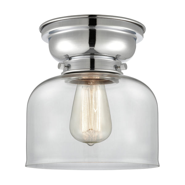 Bell Flush Mount shown in the Polished Chrome finish with a Clear shade