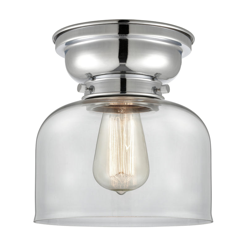 Bell Flush Mount shown in the Polished Chrome finish with a Clear shade