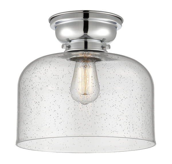 Bell Flush Mount shown in the Polished Chrome finish with a Seedy shade