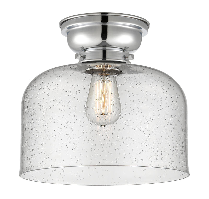 Bell Flush Mount shown in the Polished Chrome finish with a Seedy shade