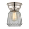 Chatham Flush Mount shown in the Polished Nickel finish with a Clear shade