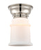 Canton Flush Mount shown in the Polished Nickel finish with a Matte White shade