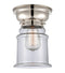 Canton Flush Mount shown in the Polished Nickel finish with a Clear shade