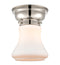 Bellmont Flush Mount shown in the Polished Nickel finish with a Matte White shade
