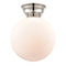Beacon Flush Mount shown in the Polished Nickel finish with a Matte White shade