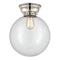 Beacon Flush Mount shown in the Polished Nickel finish with a Clear shade
