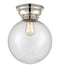 Beacon Flush Mount shown in the Polished Nickel finish with a Seedy shade