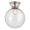 Beacon Flush Mount shown in the Polished Nickel finish with a Seedy shade