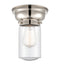 Dover Flush Mount shown in the Polished Nickel finish with a Seedy shade