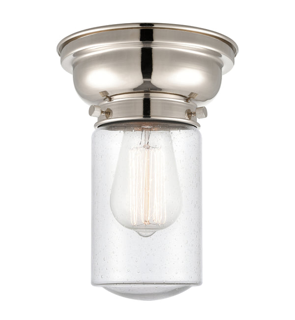 Dover Flush Mount shown in the Polished Nickel finish with a Seedy shade