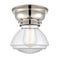 Olean Flush Mount shown in the Polished Nickel finish with a Clear shade