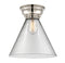 Cone Flush Mount shown in the Polished Nickel finish with a Clear shade