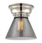 Cone Flush Mount shown in the Polished Nickel finish with a Plated Smoke shade