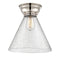 Cone Flush Mount shown in the Polished Nickel finish with a Seedy shade