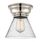 Cone Flush Mount shown in the Polished Nickel finish with a Seedy shade