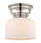 Bell Flush Mount shown in the Polished Nickel finish with a Matte White shade