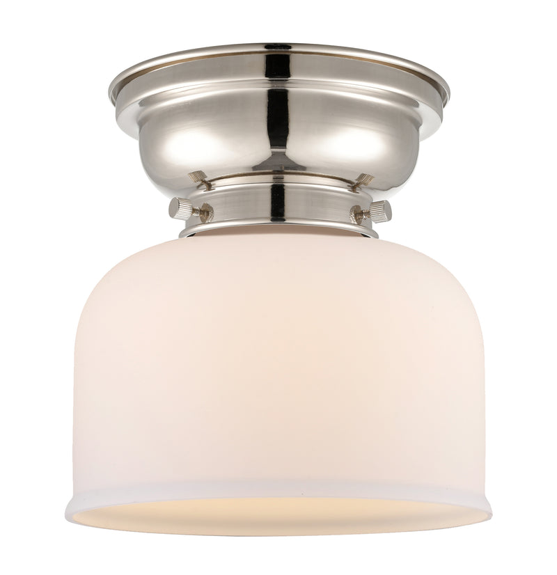 Bell Flush Mount shown in the Polished Nickel finish with a Matte White shade