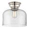 Bell Flush Mount shown in the Polished Nickel finish with a Clear shade