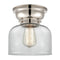 Bell Flush Mount shown in the Polished Nickel finish with a Clear shade