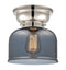 Bell Flush Mount shown in the Polished Nickel finish with a Plated Smoke shade