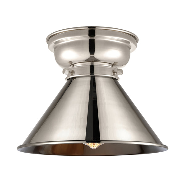 Briarcliff Flush Mount shown in the Polished Nickel finish with a Polished Nickel shade