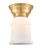 Canton Flush Mount shown in the Satin Gold finish with a Matte White shade