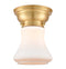 Bellmont Flush Mount shown in the Satin Gold finish with a Matte White shade