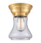 Bellmont Flush Mount shown in the Satin Gold finish with a Clear shade