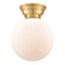 Beacon Flush Mount shown in the Satin Gold finish with a Matte White shade