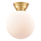 Beacon Flush Mount shown in the Satin Gold finish with a Matte White shade