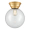 Beacon Flush Mount shown in the Satin Gold finish with a Clear shade