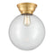 Beacon Flush Mount shown in the Satin Gold finish with a Clear shade