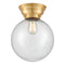 Beacon Flush Mount shown in the Satin Gold finish with a Seedy shade