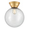 Beacon Flush Mount shown in the Satin Gold finish with a Seedy shade