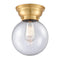Beacon Flush Mount shown in the Satin Gold finish with a Seedy shade