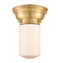 Dover Flush Mount shown in the Satin Gold finish with a Matte White shade