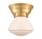 Olean Flush Mount shown in the Satin Gold finish with a Matte White shade