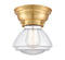 Olean Flush Mount shown in the Satin Gold finish with a Clear shade